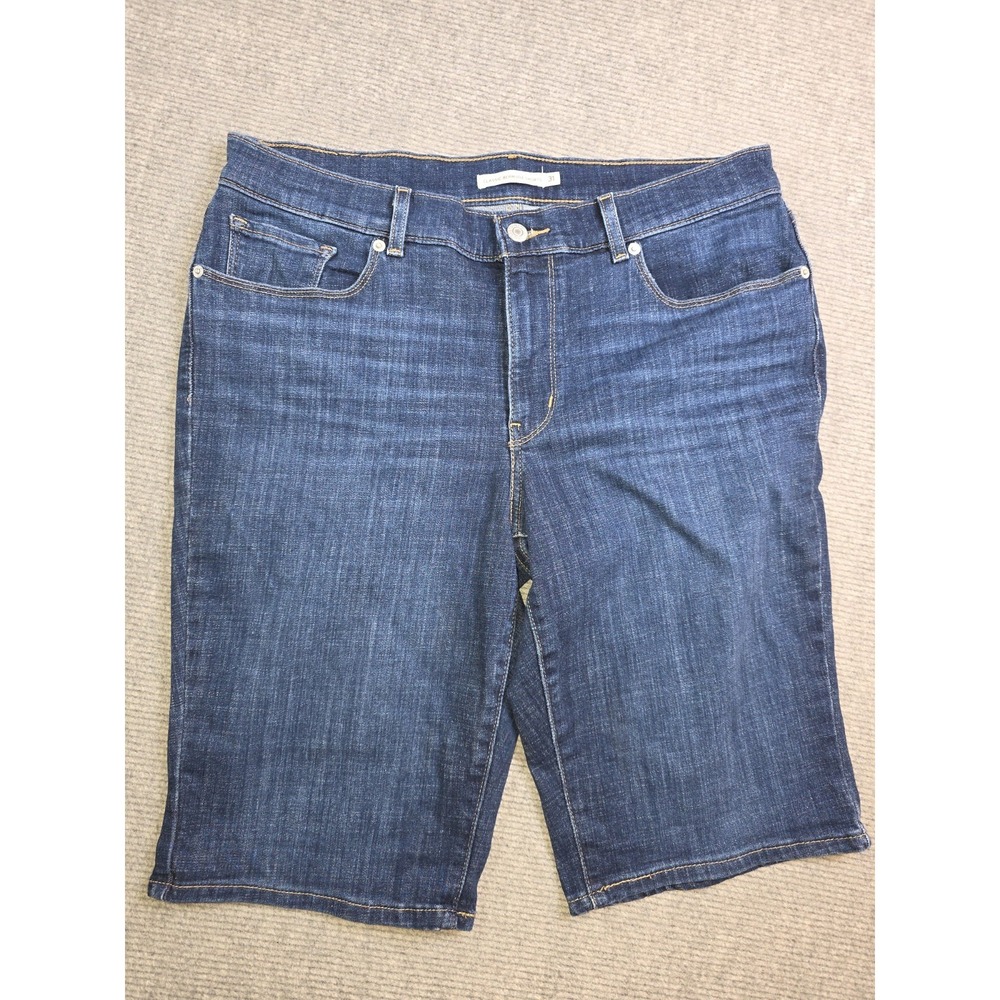 Levis Classic Bermuda Denim Jean Shorts Size 31 Mid Rise Stretch